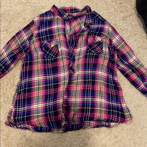 Colorful plaid button up